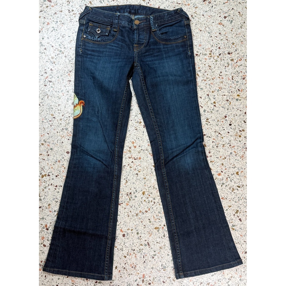 7 Diamonds Women's Bootcut Bird Embroidered 5 Pocket‎ Denim Jeans Size 26